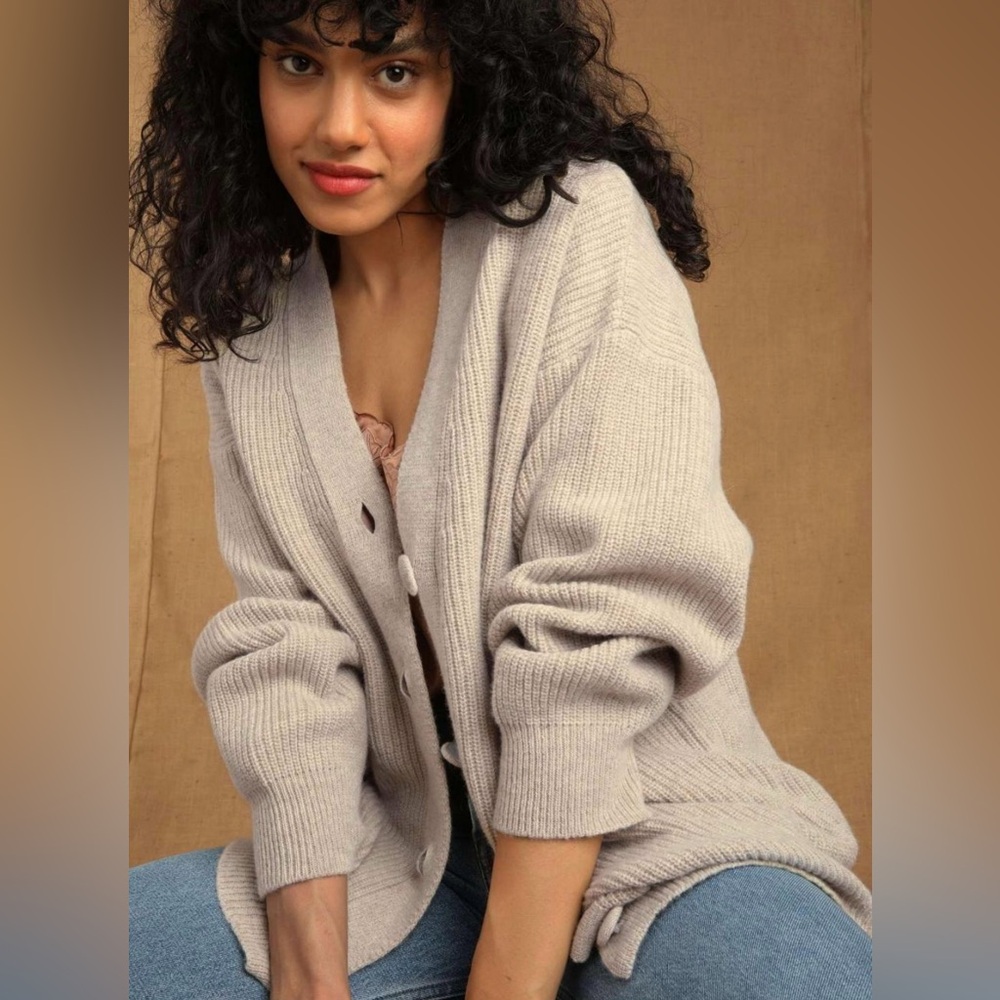 Rouje Beige Cassiopee Cardigan, size FR 40 - Picture 2 of 11